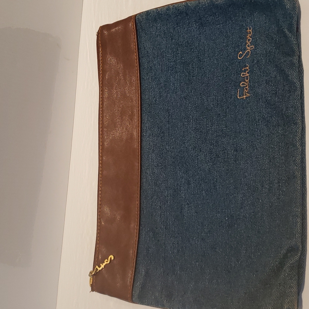 Carlos Falchi Sport Denim Clutch/ Pouch